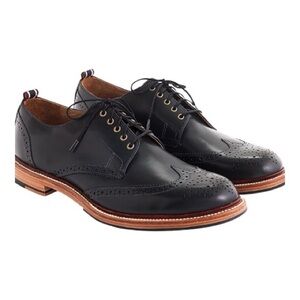 J. Crew Oar Stripe Shortwing Derby shoe in Italian leather Dark Pacific | sz 11